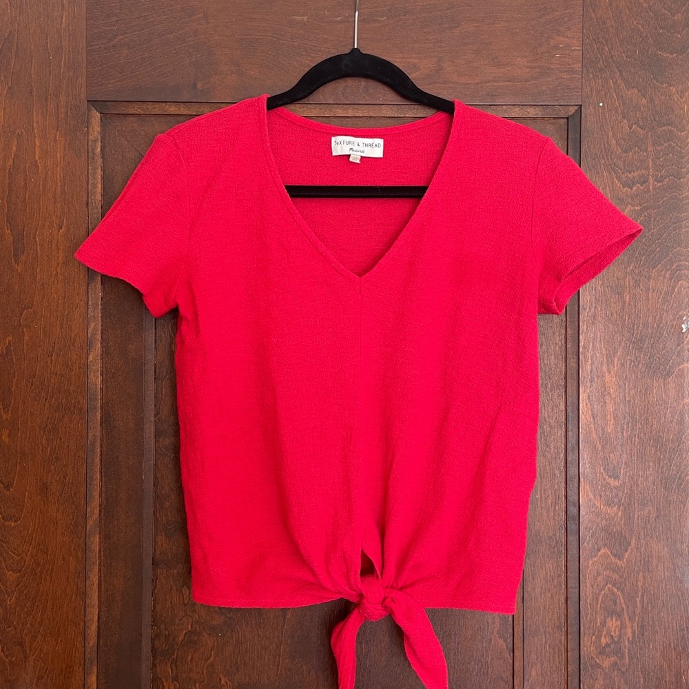 Madewell Texture and Thread XS bottom tie shirt
